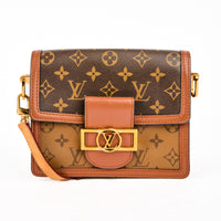 LOUIS VUITTON - Sac bandoulière Dauphine cuir marron - Handbag