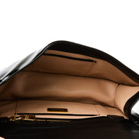 PRADA - Sac à main Demi lune cuir verni noir - Handbag