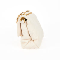 CHANEL - Sac bandoulière Mini Cushion Chain cuir blanc - Handbag