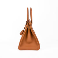 HERMES - Sac à main Birkin 30 Retourné cuir Togo Gold
