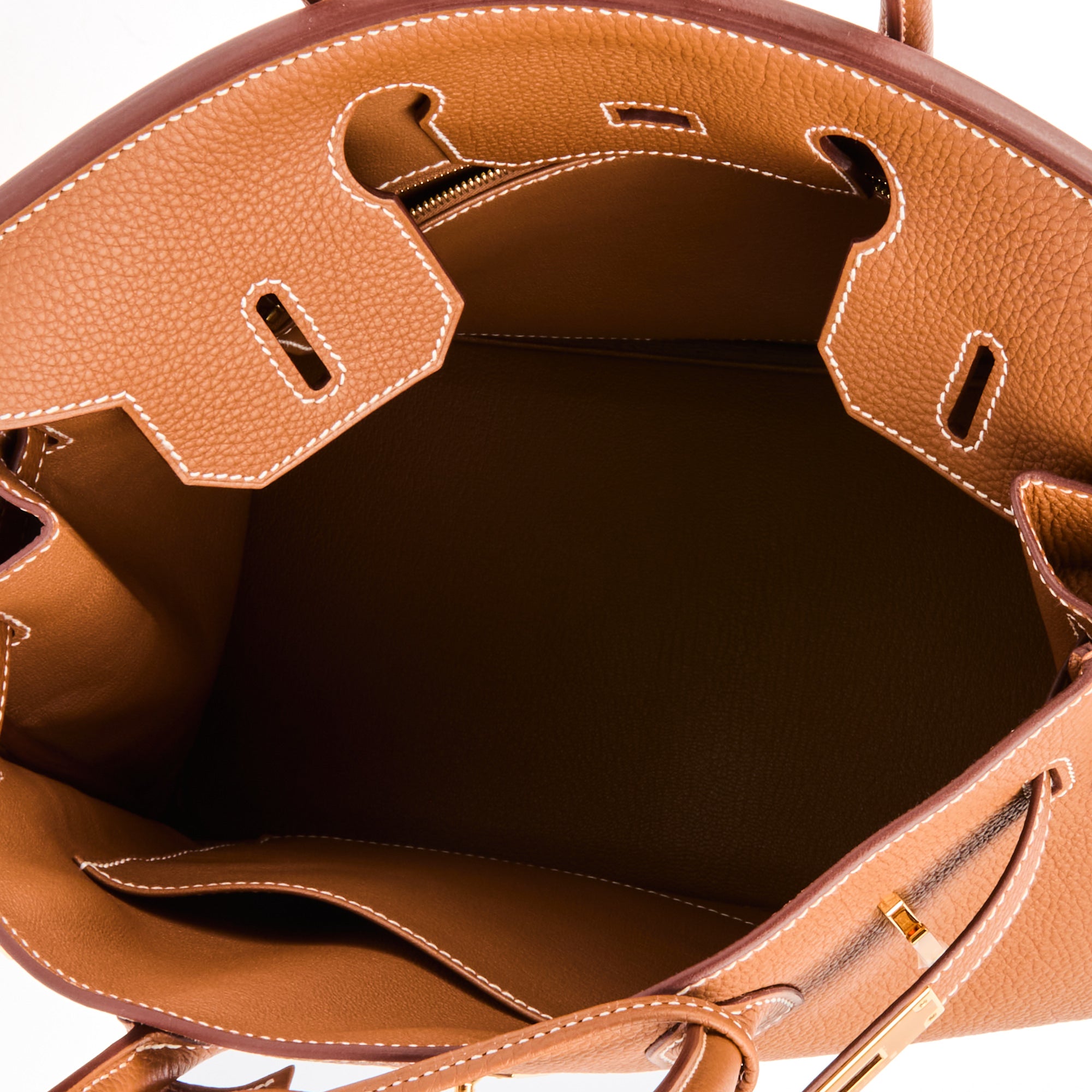 HERMES - Sac à main Birkin 30 Retourné cuir Togo Gold
