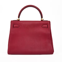 HERMES - Sac à main Kelly 28 Retourné cuir Togo Rouge H - Handbag