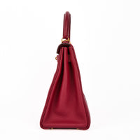 HERMES - Sac à main Kelly 28 Retourné cuir Togo Rouge H - Handbag