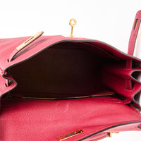 HERMES - Sac à main Kelly 28 Retourné cuir Togo Rouge H - Handbag