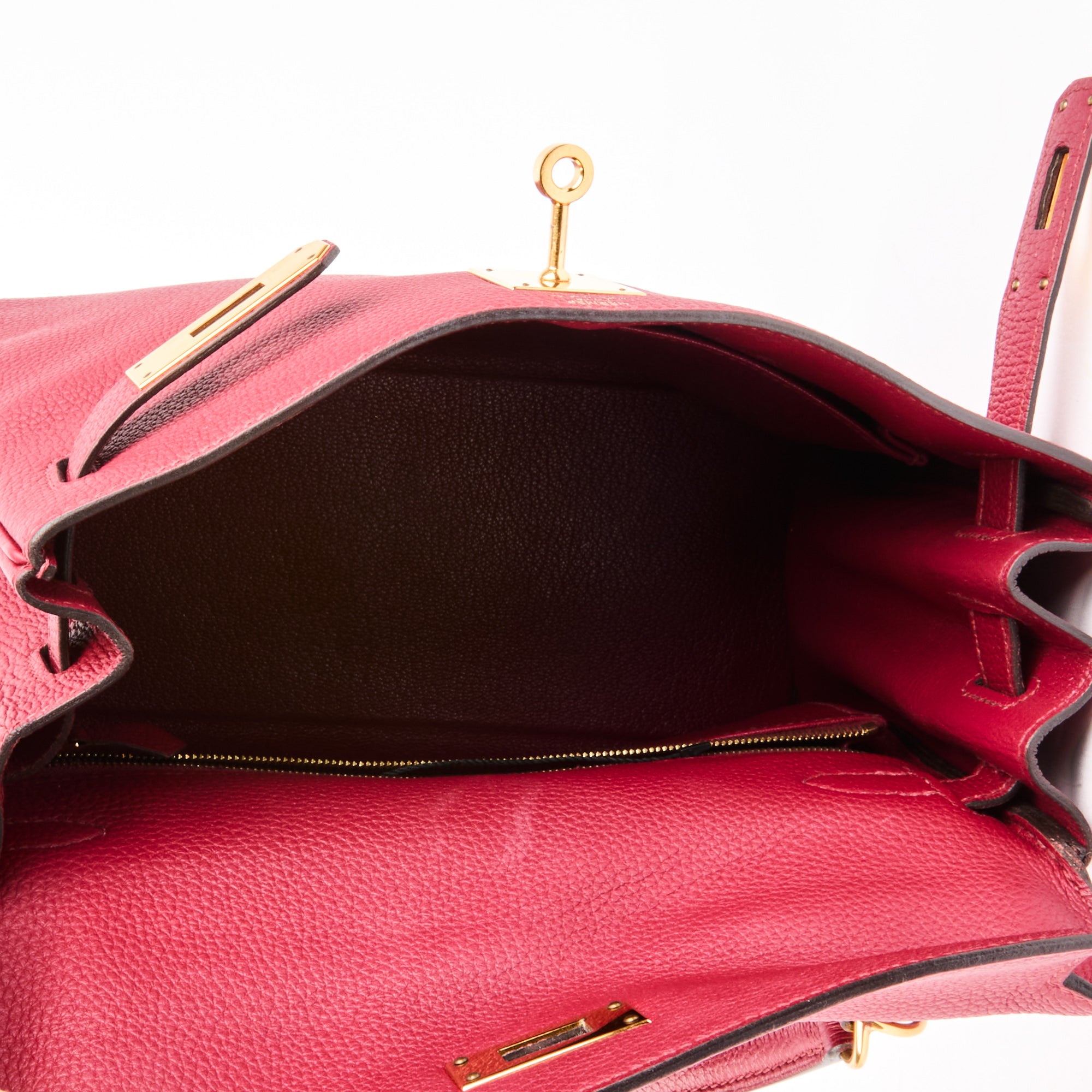 HERMES - Sac à main Kelly 28 Retourné cuir Togo Rouge H - Handbag