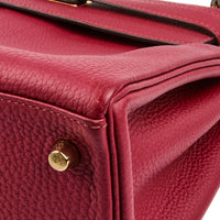 HERMES - Sac à main Kelly 28 Retourné cuir Togo Rouge H - Handbag