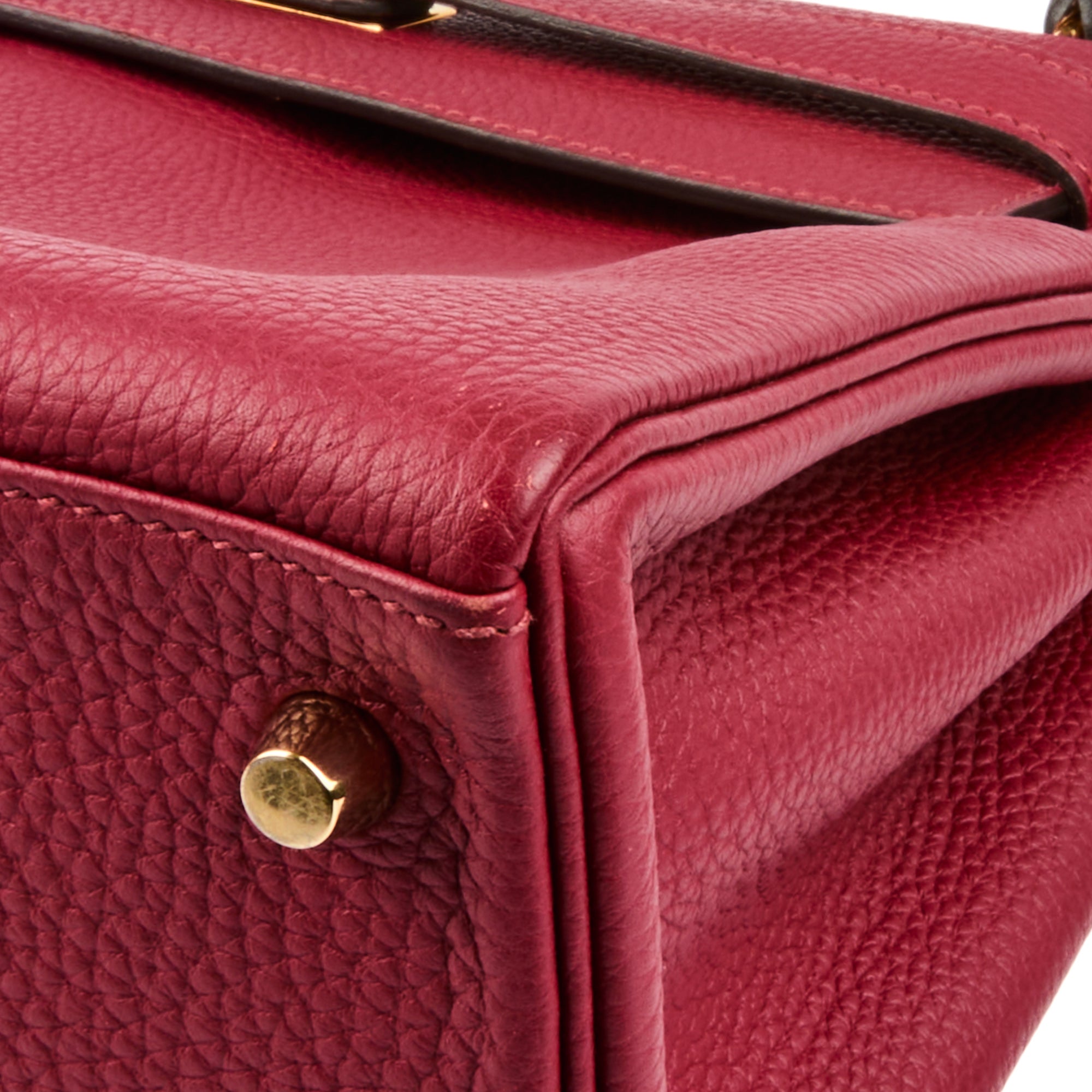 HERMES - Sac à main Kelly 28 Retourné cuir Togo Rouge H - Handbag