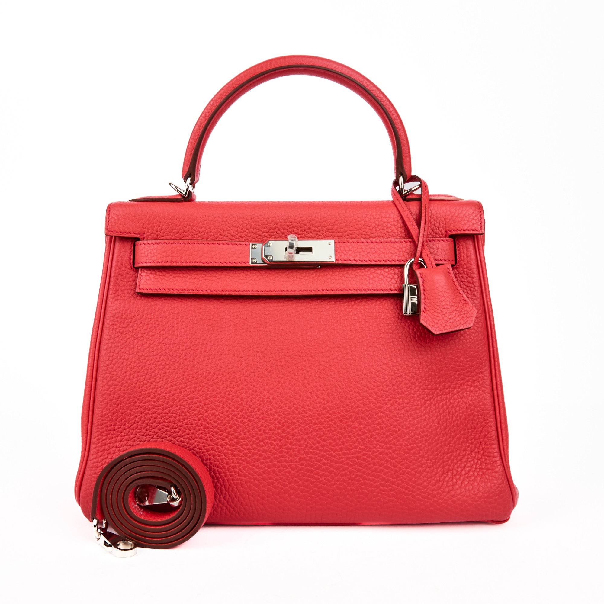 HERMES - Kelly 28 Retourné handbag in Rose Bougainvillier Clemence leather - Handbag