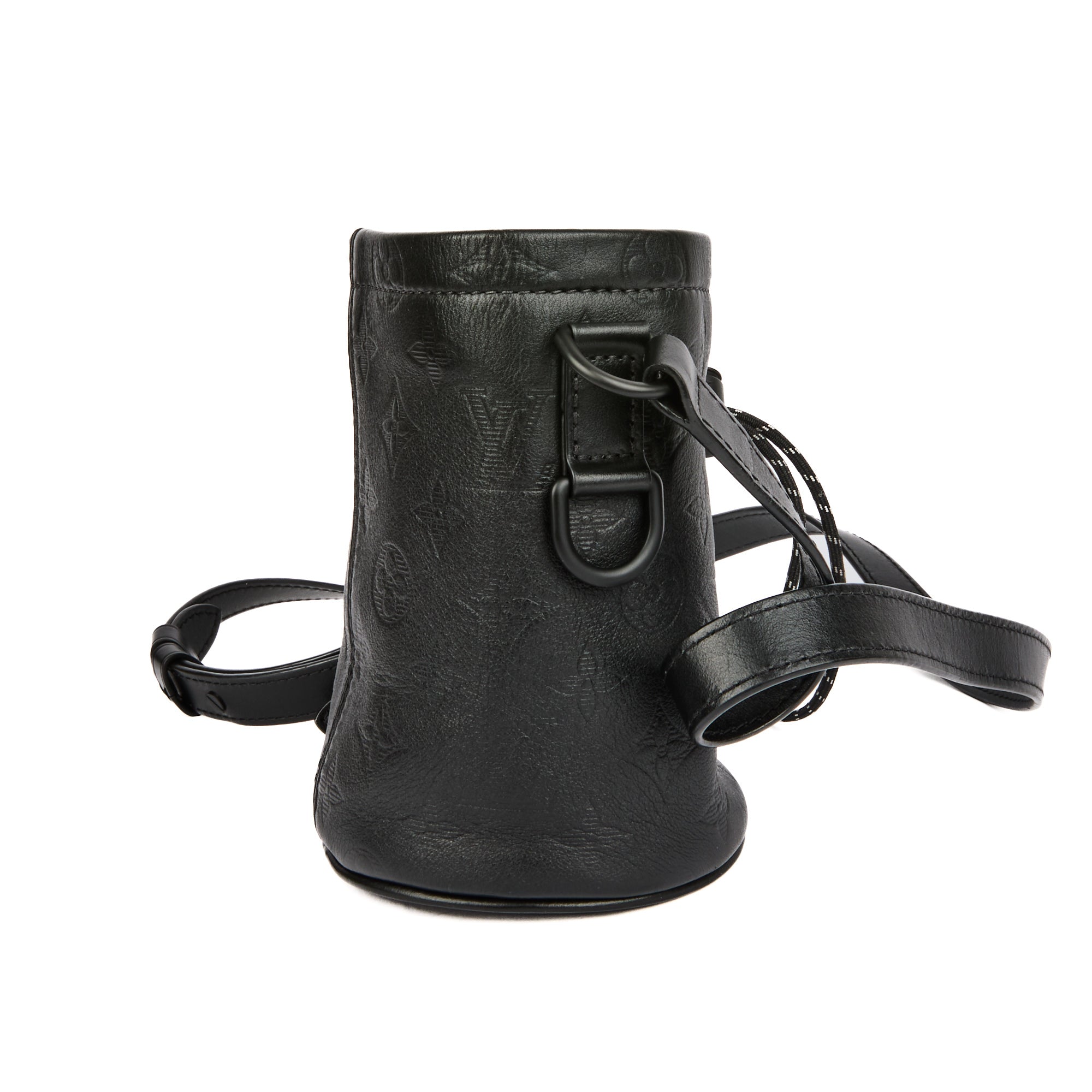 LOUIS VUITTON - Sac bandoulière Chalk Nano cuir Monogram Shadow noir - Handbag