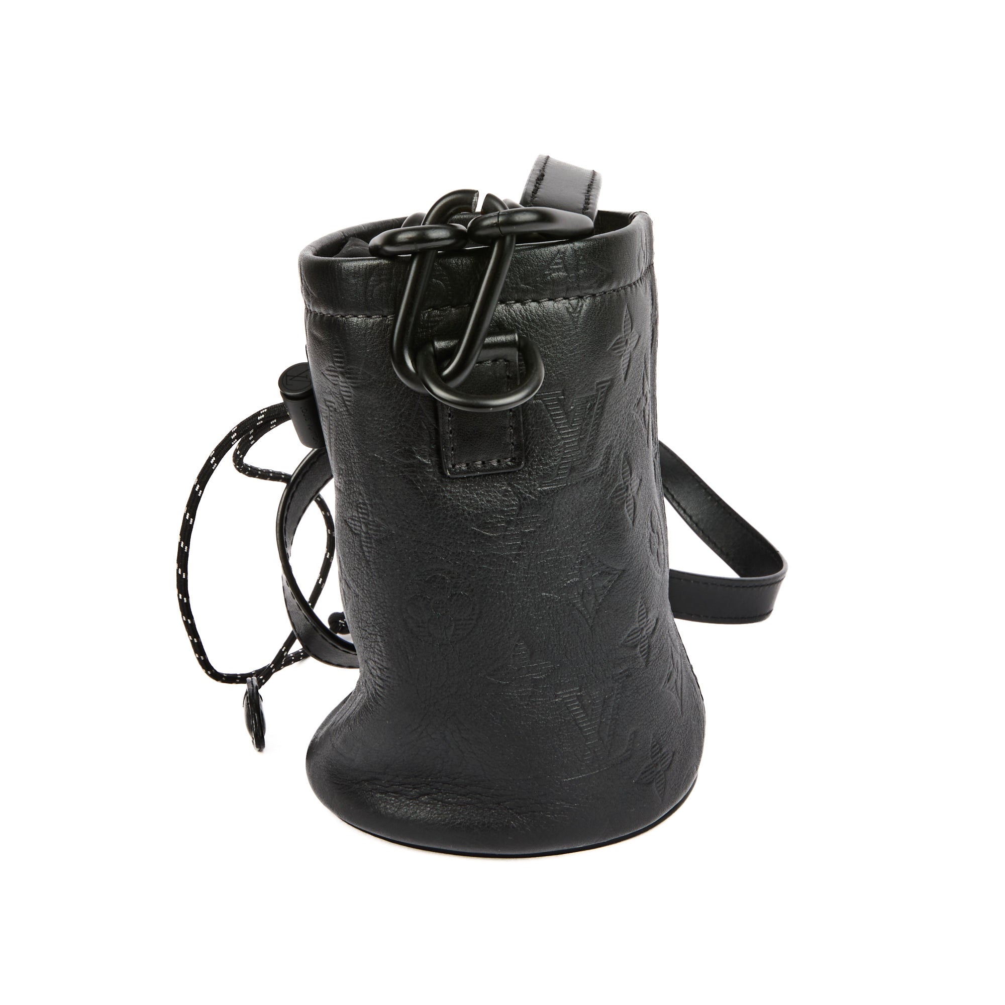 LOUIS VUITTON - Sac bandoulière Chalk Nano cuir Monogram Shadow noir - Handbag
