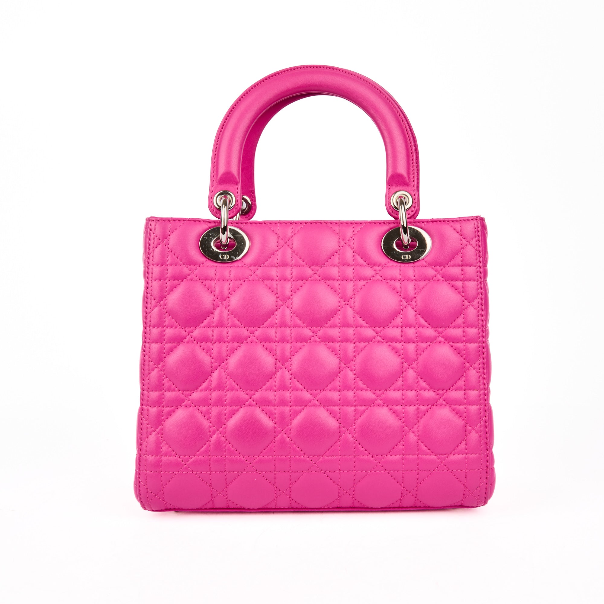 DIOR - Sac bandoulière Lady Dior Medium cuir rose - Hand Bag