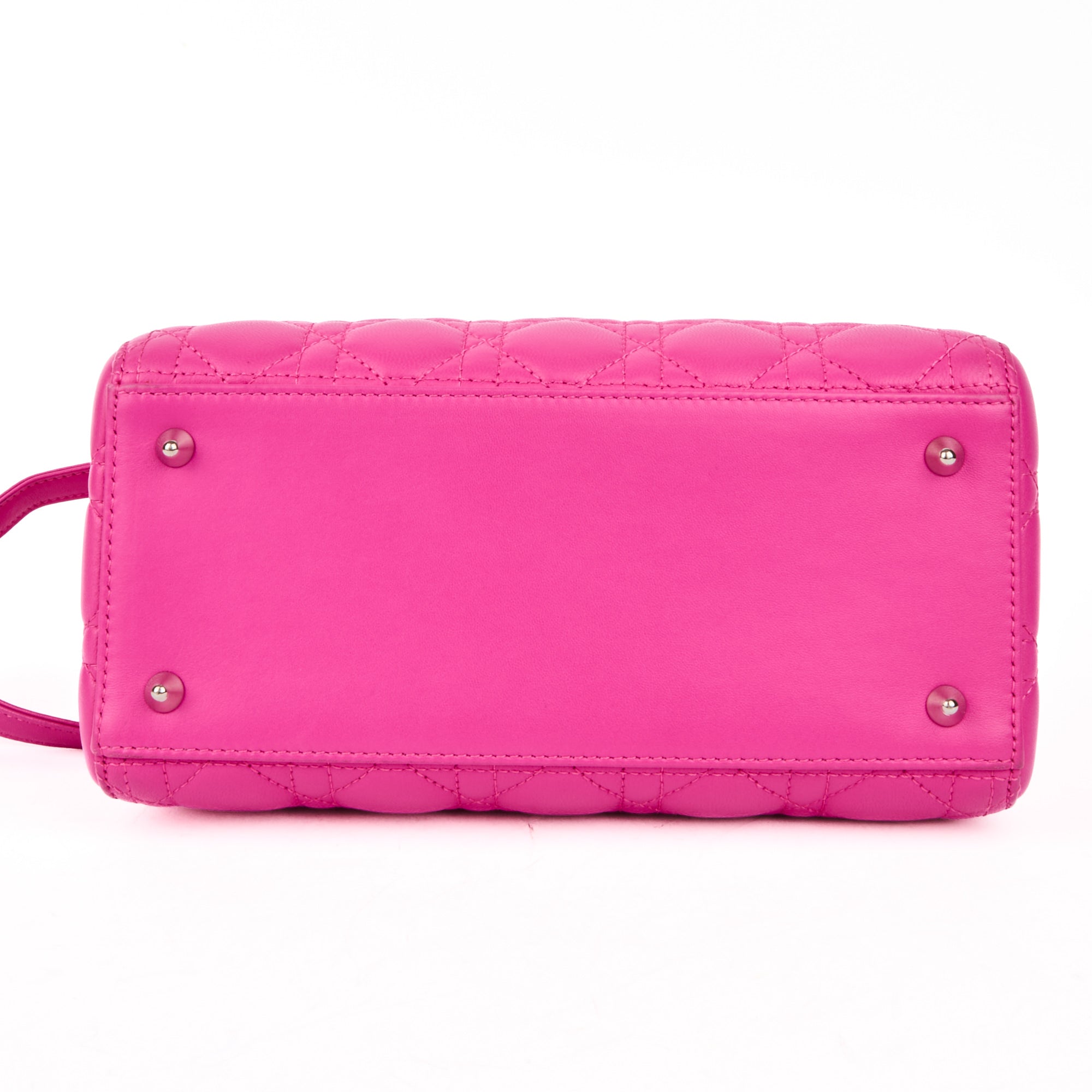 DIOR - Sac bandoulière Lady Dior Medium cuir rose - Hand Bag