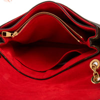 LOUIS VUITTON - Sac bandoulière Pallas toile Monogram cuir rouge - Handbag