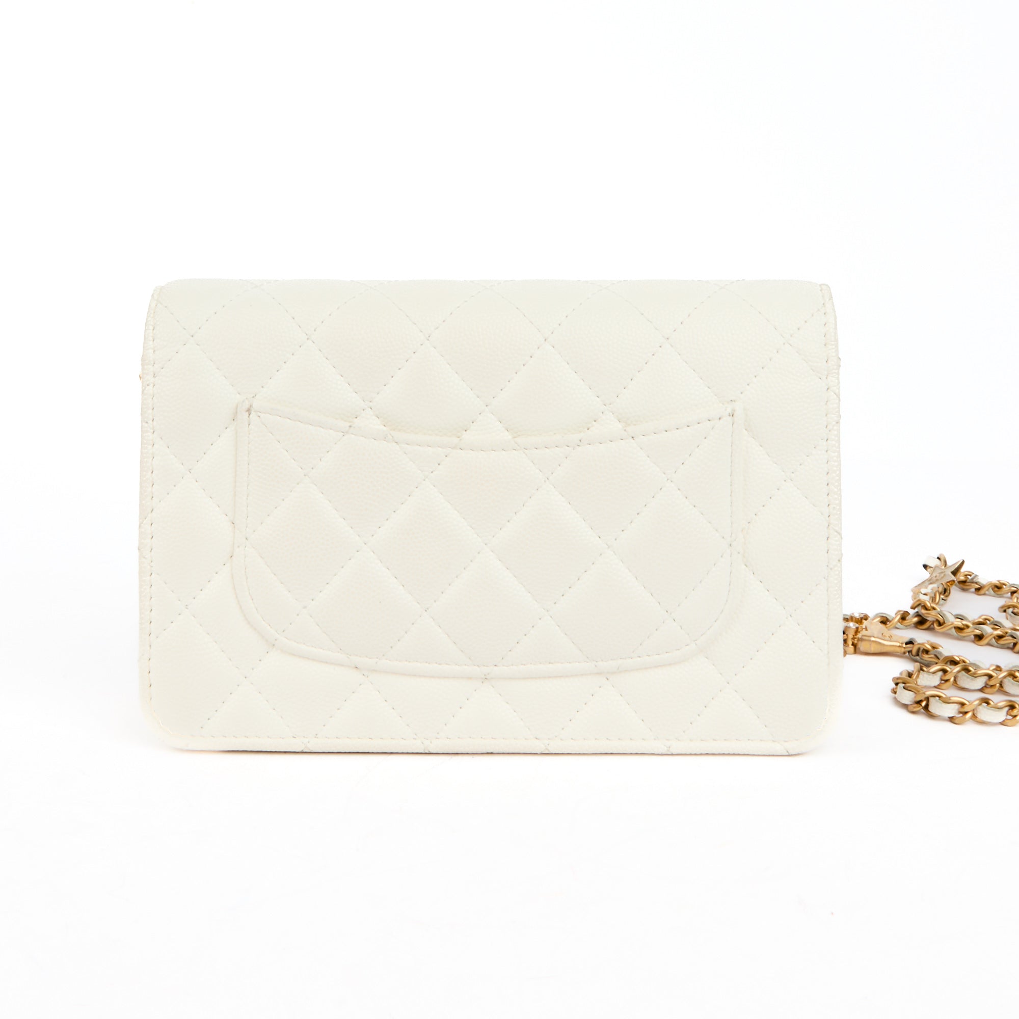 CHANEL - Sac à main wallet on chain Classique Charms cuir blanc - Handbag