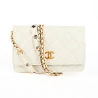 CHANEL - Sac bandoulière Wallet on Chain cuir blanc - Handbag