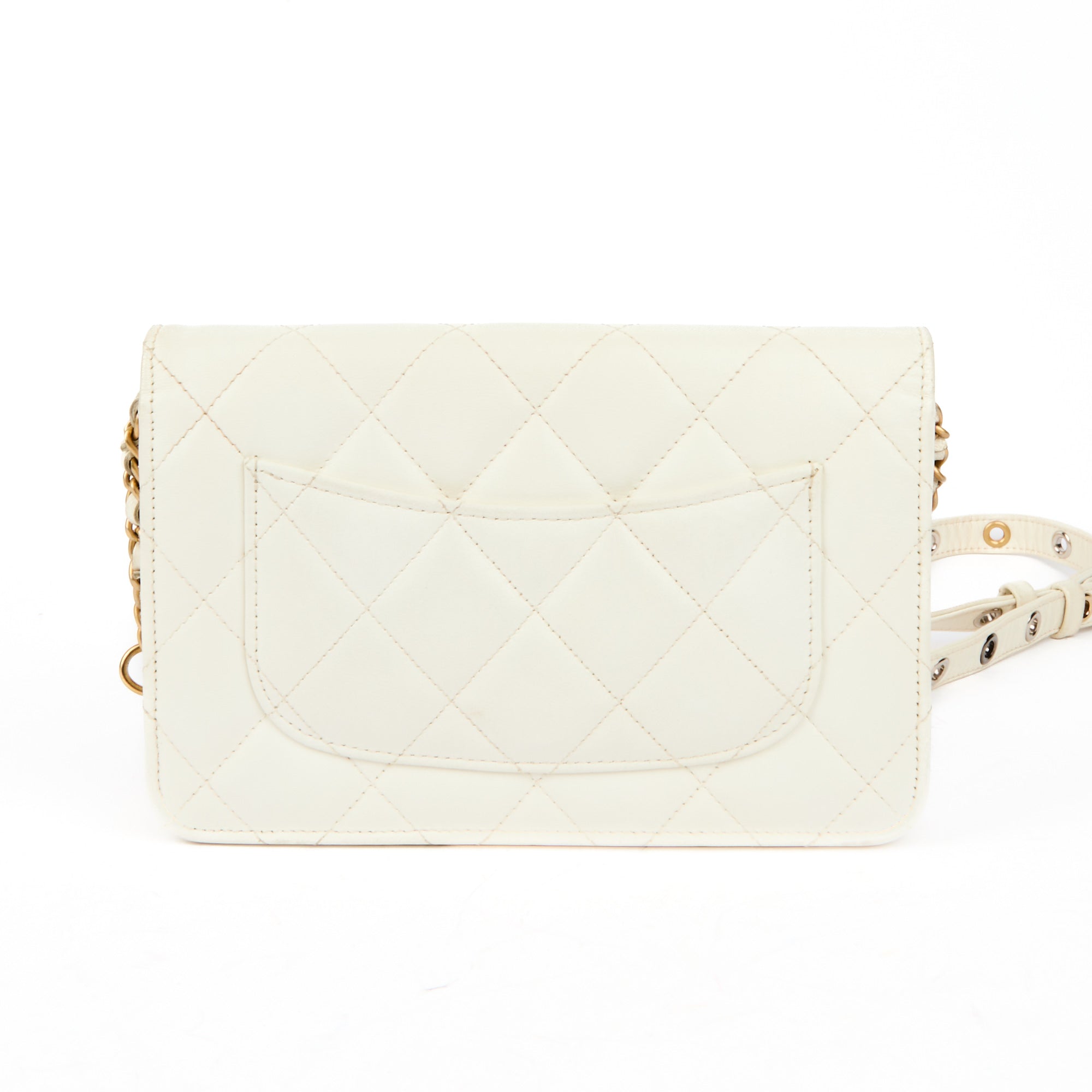 CHANEL - Sac bandoulière Wallet on Chain cuir blanc - Handbag