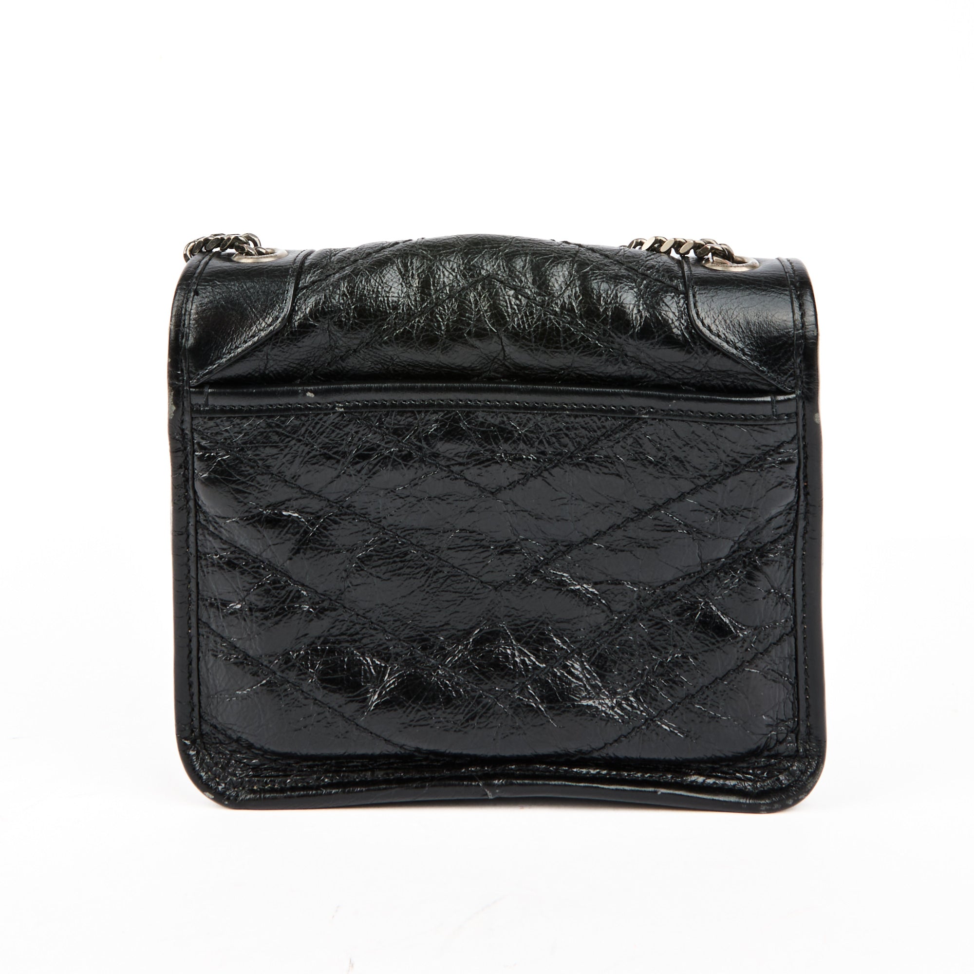 SAINT LAURENT - Sac à main Niki Mini Square cuir noir - Hand bag