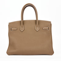 HERMES - Birkin 30 Togo leather Etoupe Handbag
