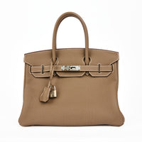 HERMES - Birkin 30 Togo leather Etoupe Handbag