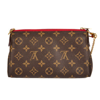 LOUIS VUITTON - Sac bandoulière Mini Pallas toile Monogram cuir rouge - Handbag