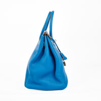 HERMES - Birkin 35 Togo leather Blue Hydra Handbag