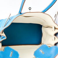 HERMES - Birkin 35 Togo leather Blue Hydra Handbag