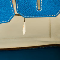 HERMES - Birkin 35 Togo leather Blue Hydra Handbag