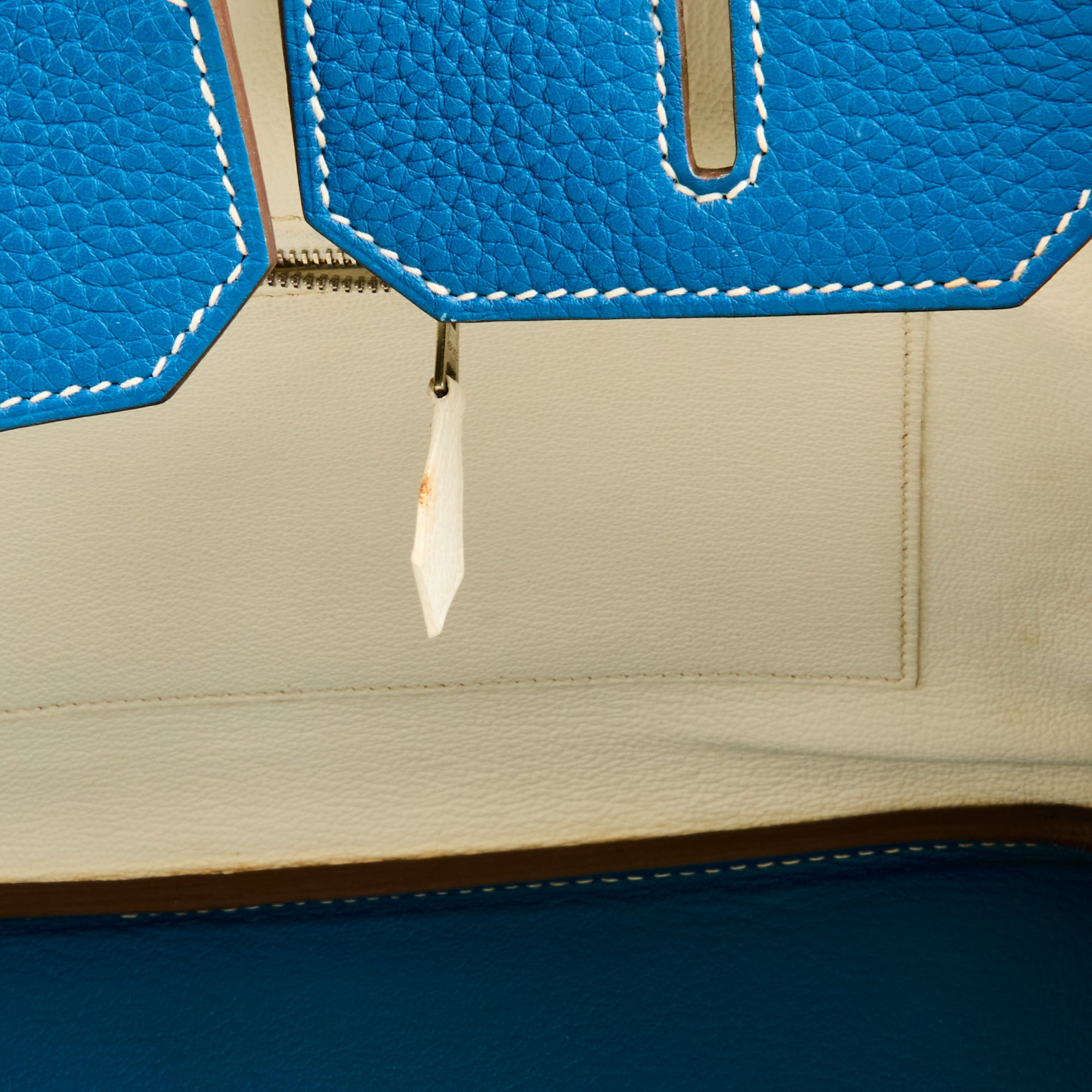 HERMES - Birkin 35 Togo leather Blue Hydra Handbag
