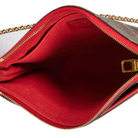 LOUIS VUITTON - Sac bandoulière Mini Pallas toile Monogram cuir rouge - Handbag