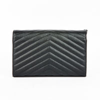SAINT LAURENT - Sac bandoulière Enveloppe Cassandre cuir all black - Hand Bag