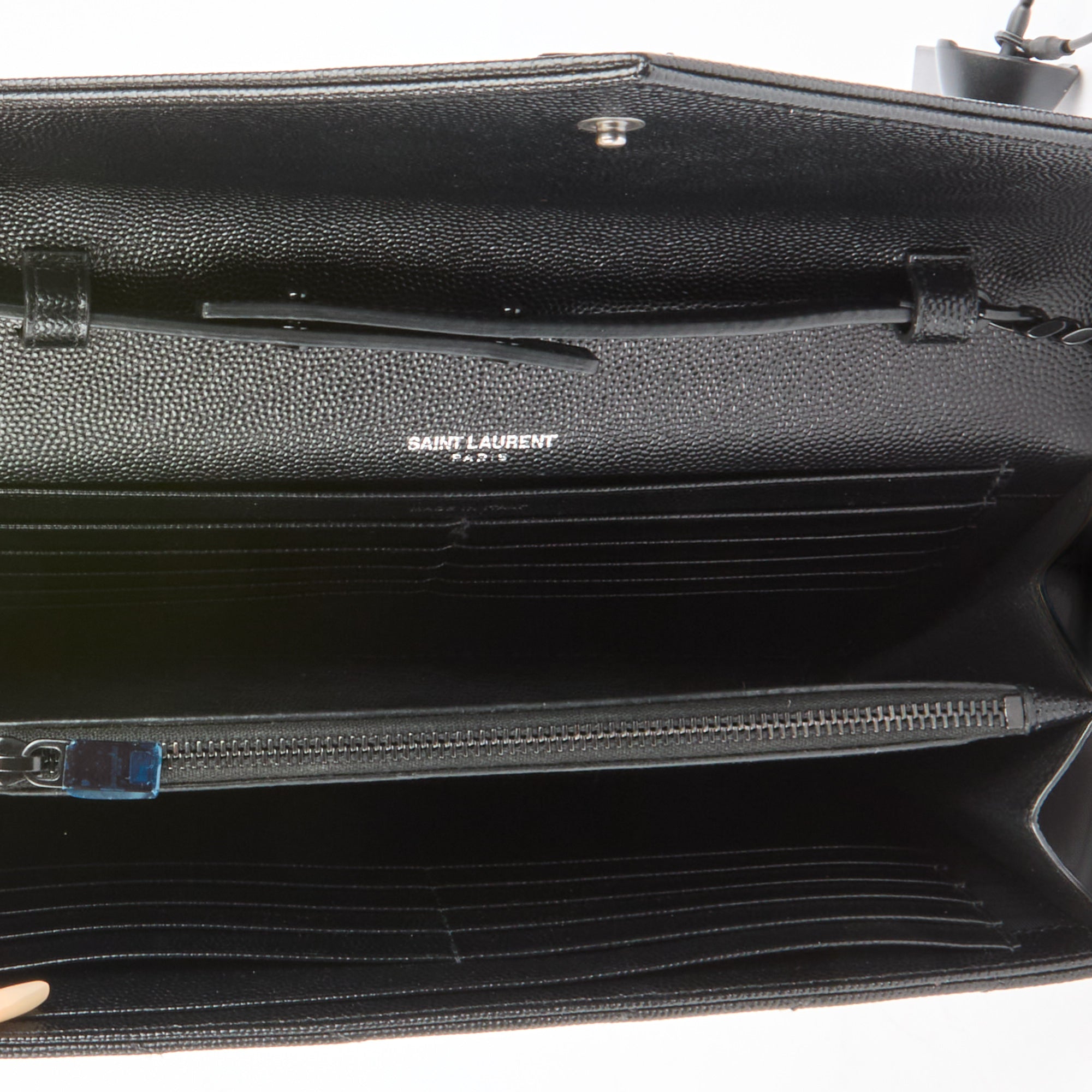 SAINT LAURENT - Sac bandoulière Enveloppe Cassandre cuir all black - Hand Bag