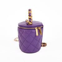 CHANEL - Sac bandoulière Vanity Handle cuir matelassé violet - Handbag