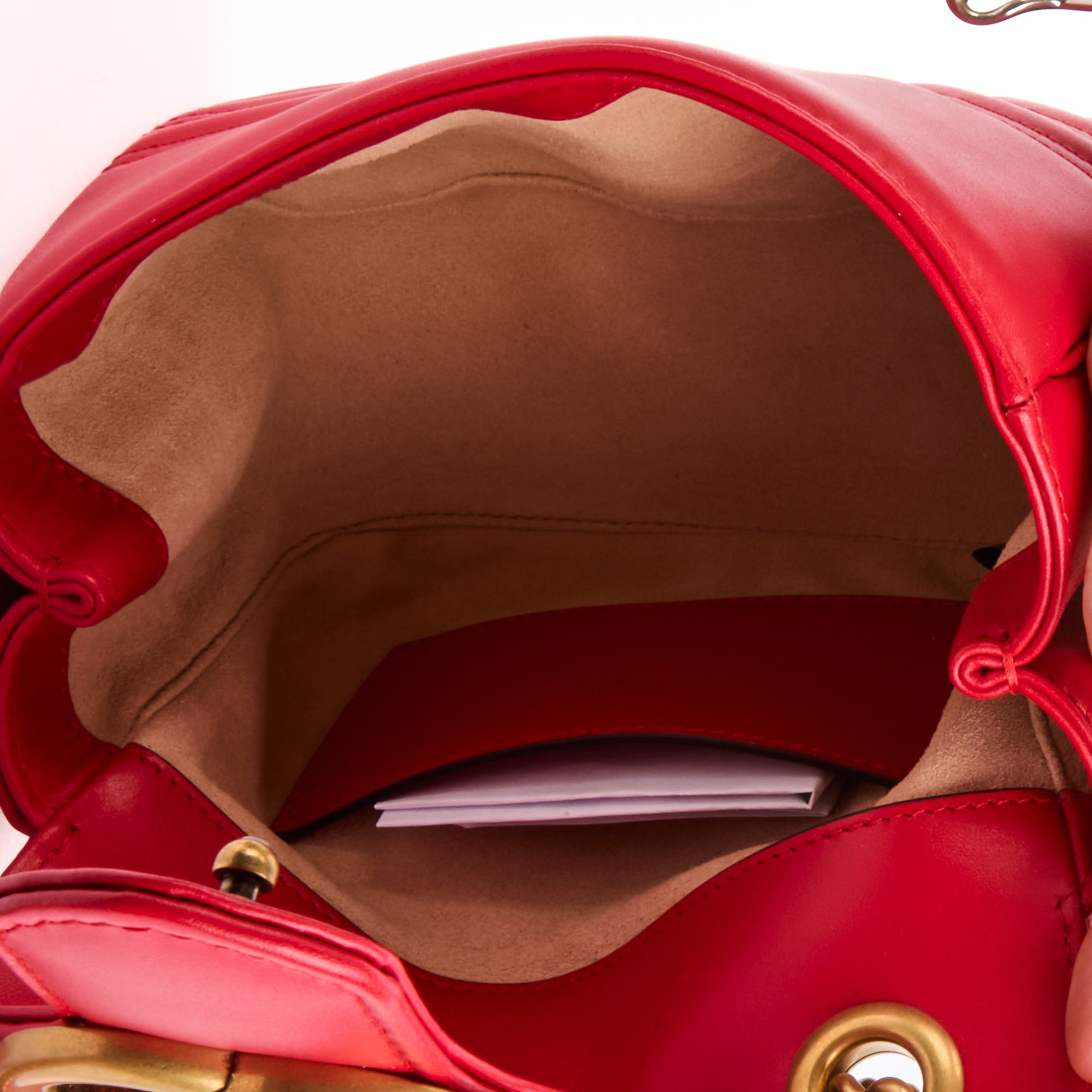 GUCCI - Sac bandoulière Marmont GG Mini Square cuir rouge - Handbag