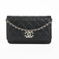 CHANEL - Wallet on Chain 19 shoulder bag in black caviar leather - Handbag