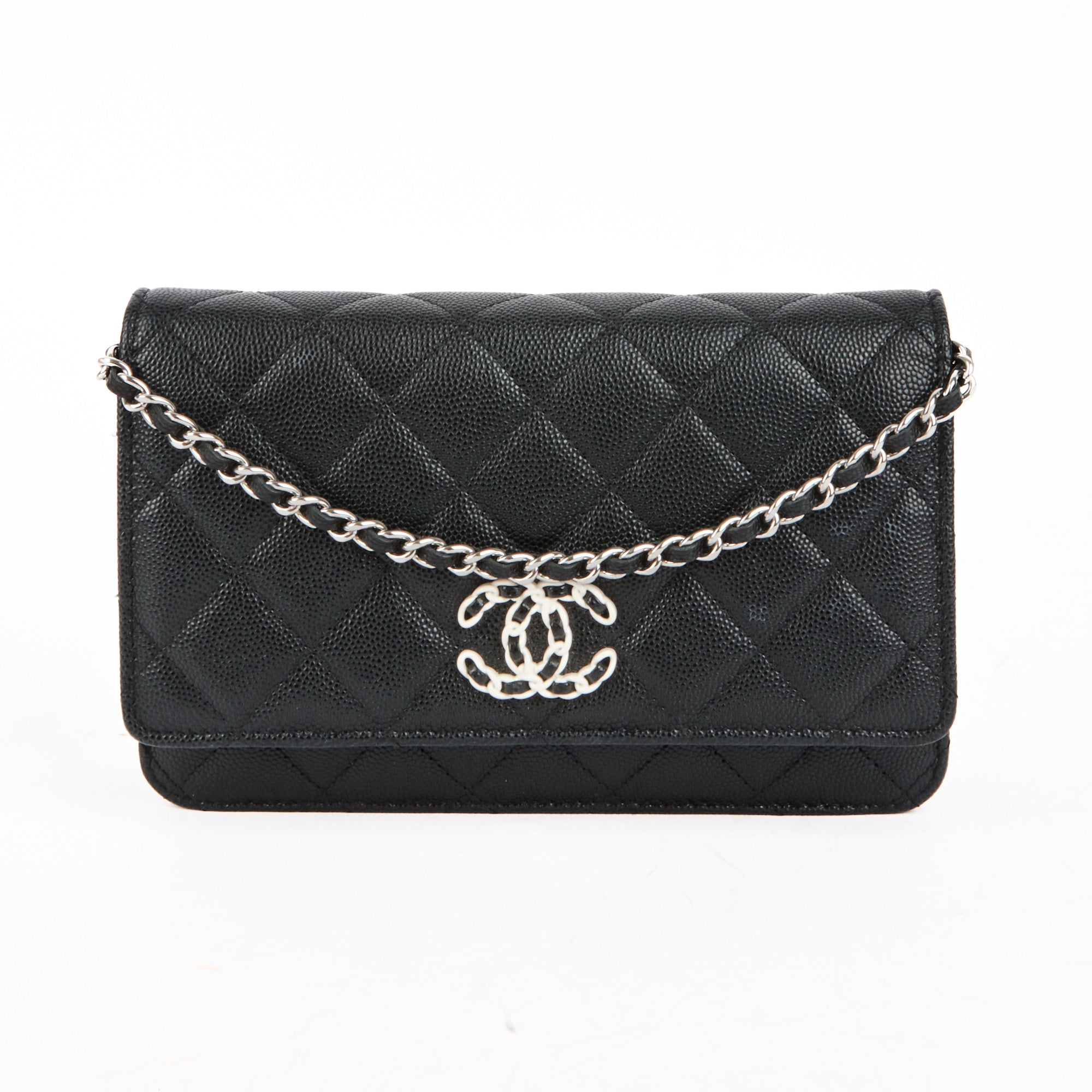 CHANEL - Wallet on Chain 19 shoulder bag in black caviar leather - Handbag