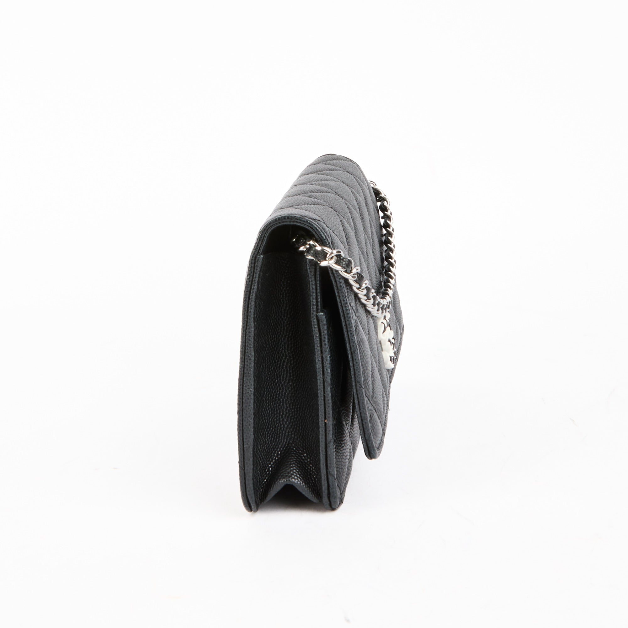 CHANEL - Wallet on Chain 19 shoulder bag in black caviar leather - Handbag
