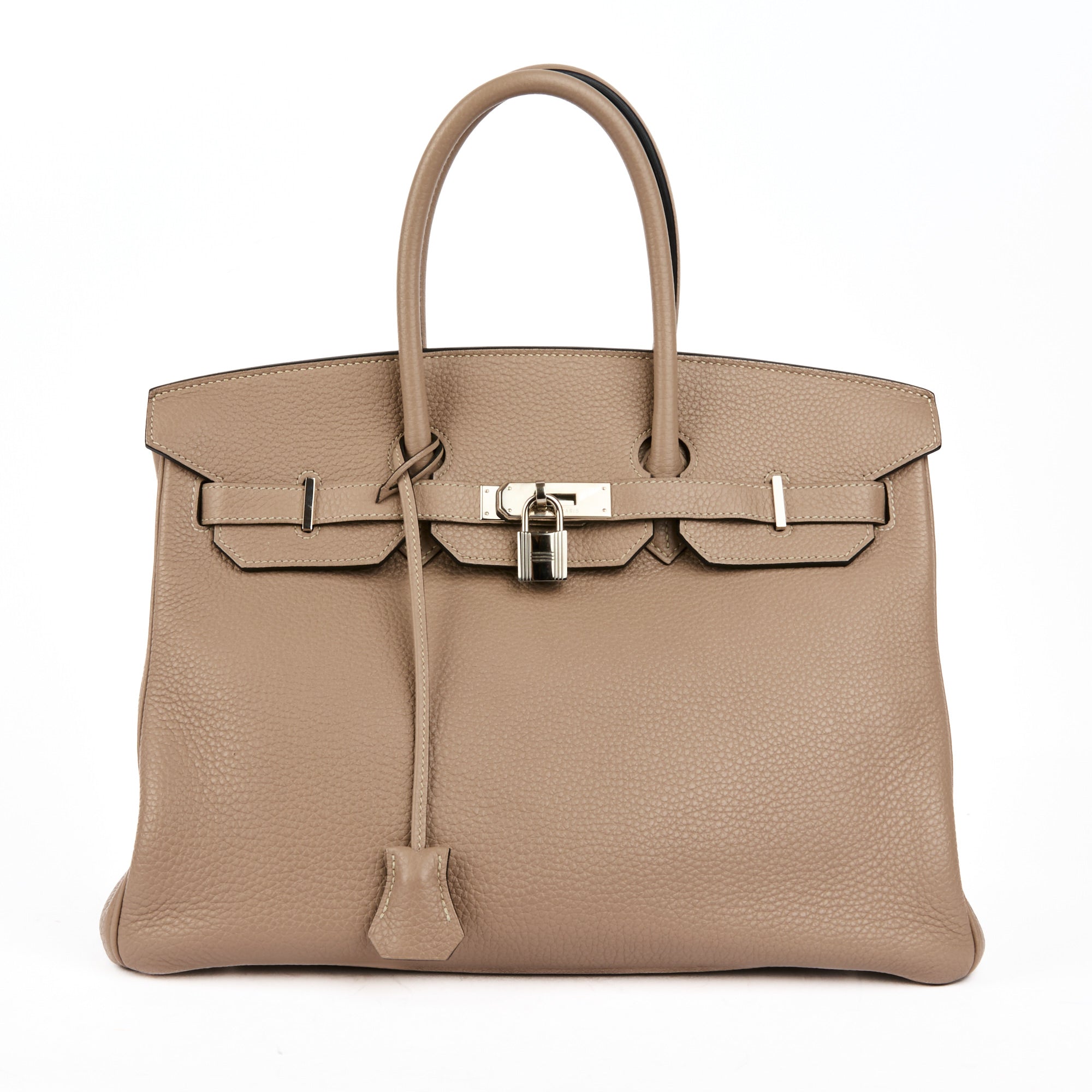 HERMES - Sac à main Birkin 35 cuir Togo Gris Tourterelle - Handbag