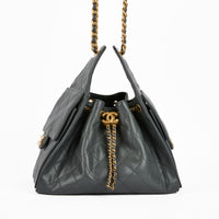 CHANEL - Sac bandoulière 25 Small cuir Caviar gris - Handbag