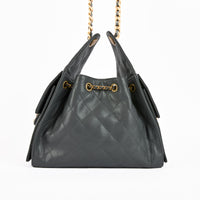 CHANEL - Sac bandoulière 25 Small cuir Caviar gris - Handbag