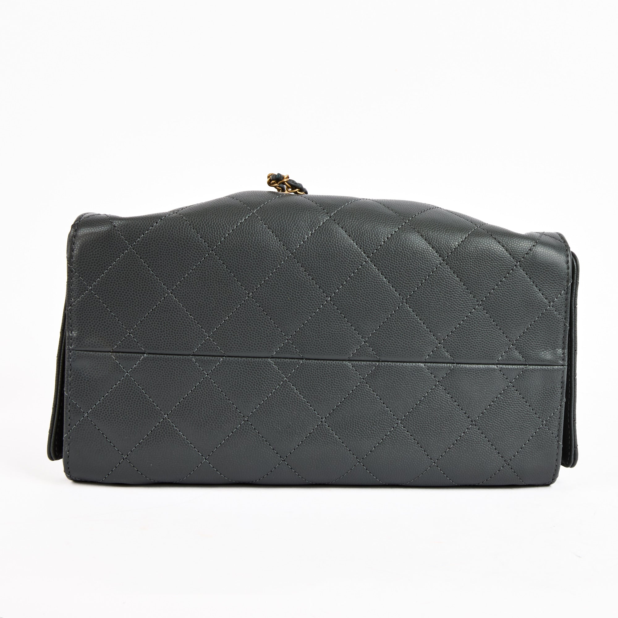 CHANEL - Sac bandoulière 25 Small cuir Caviar gris - Handbag