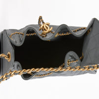 CHANEL - Sac bandoulière 25 Small cuir Caviar gris - Handbag