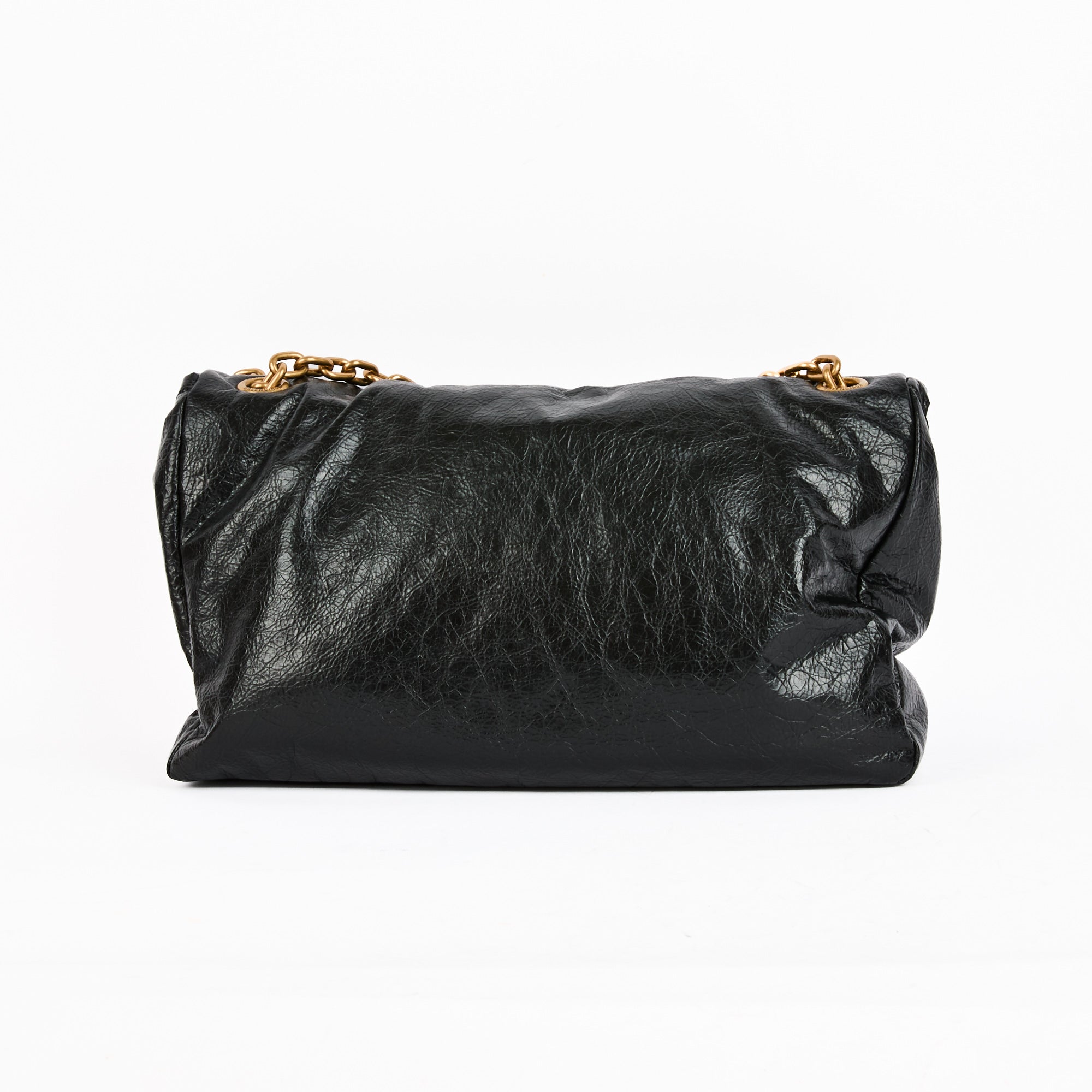 BALENCIAGA - Sac bandoulière Monaco Chain medium cuir noir - Handbag