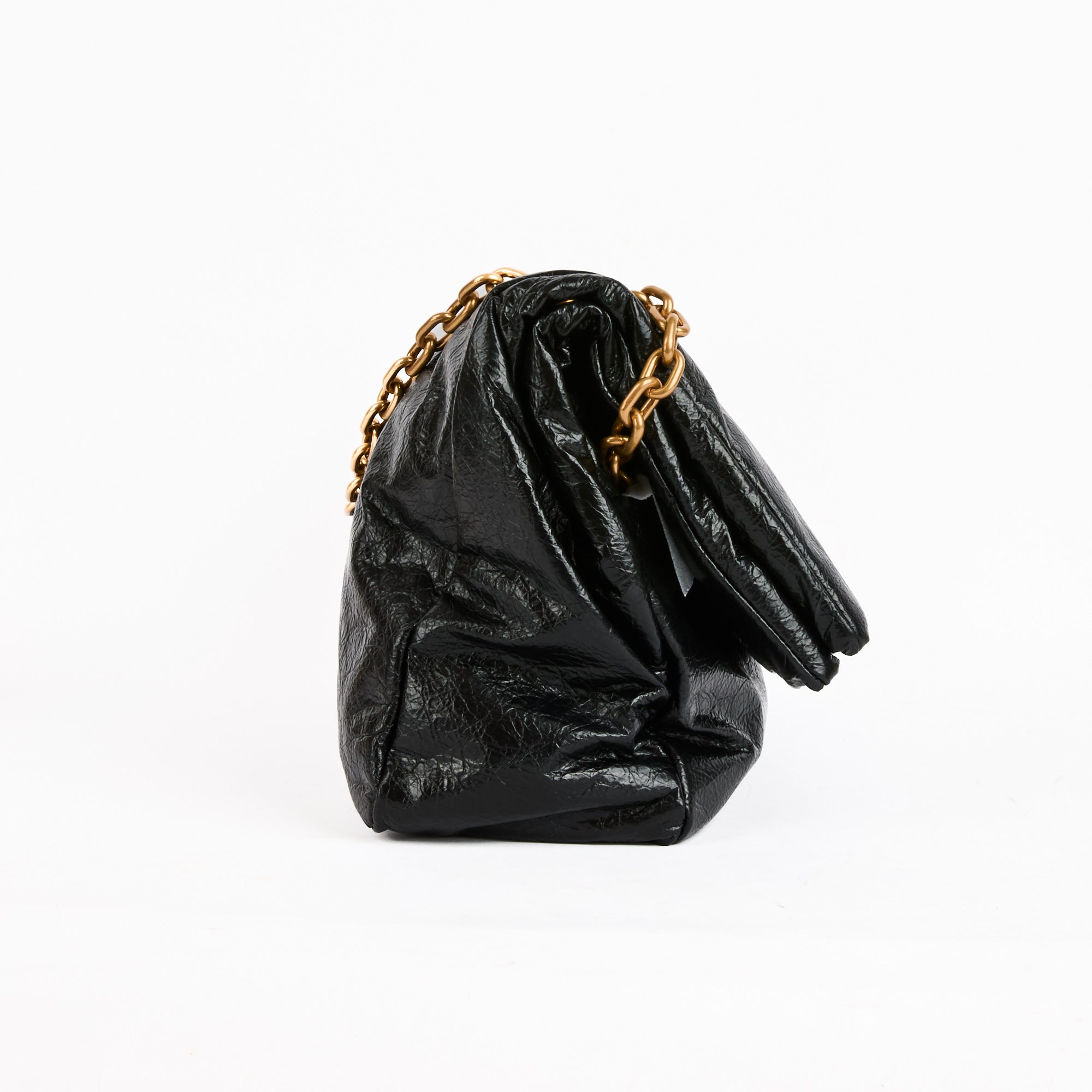 BALENCIAGA - Sac bandoulière Monaco Chain medium cuir noir - Handbag
