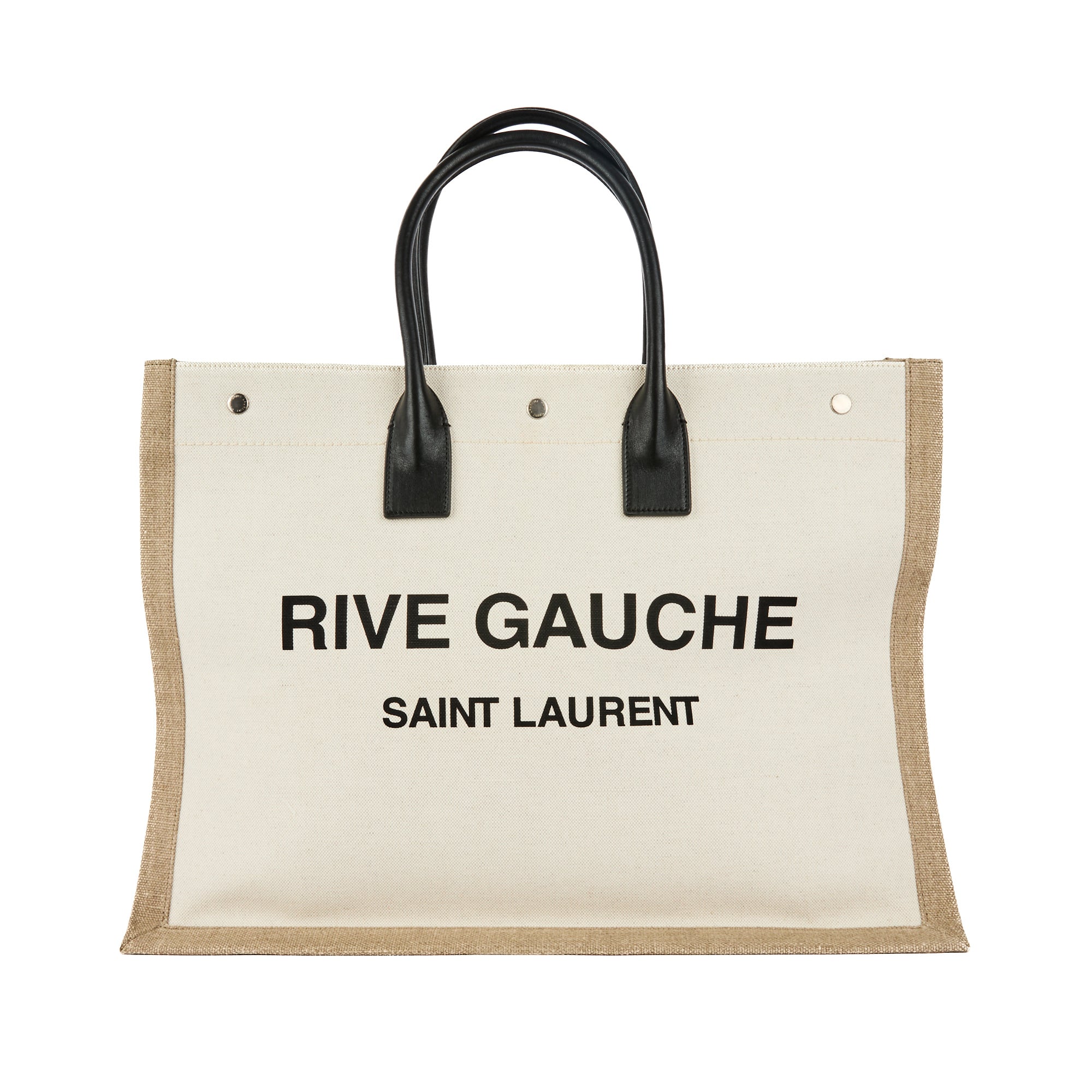 Saint Laurent - Sac à main Cabas Rive Gauche toile beige - Hand bag