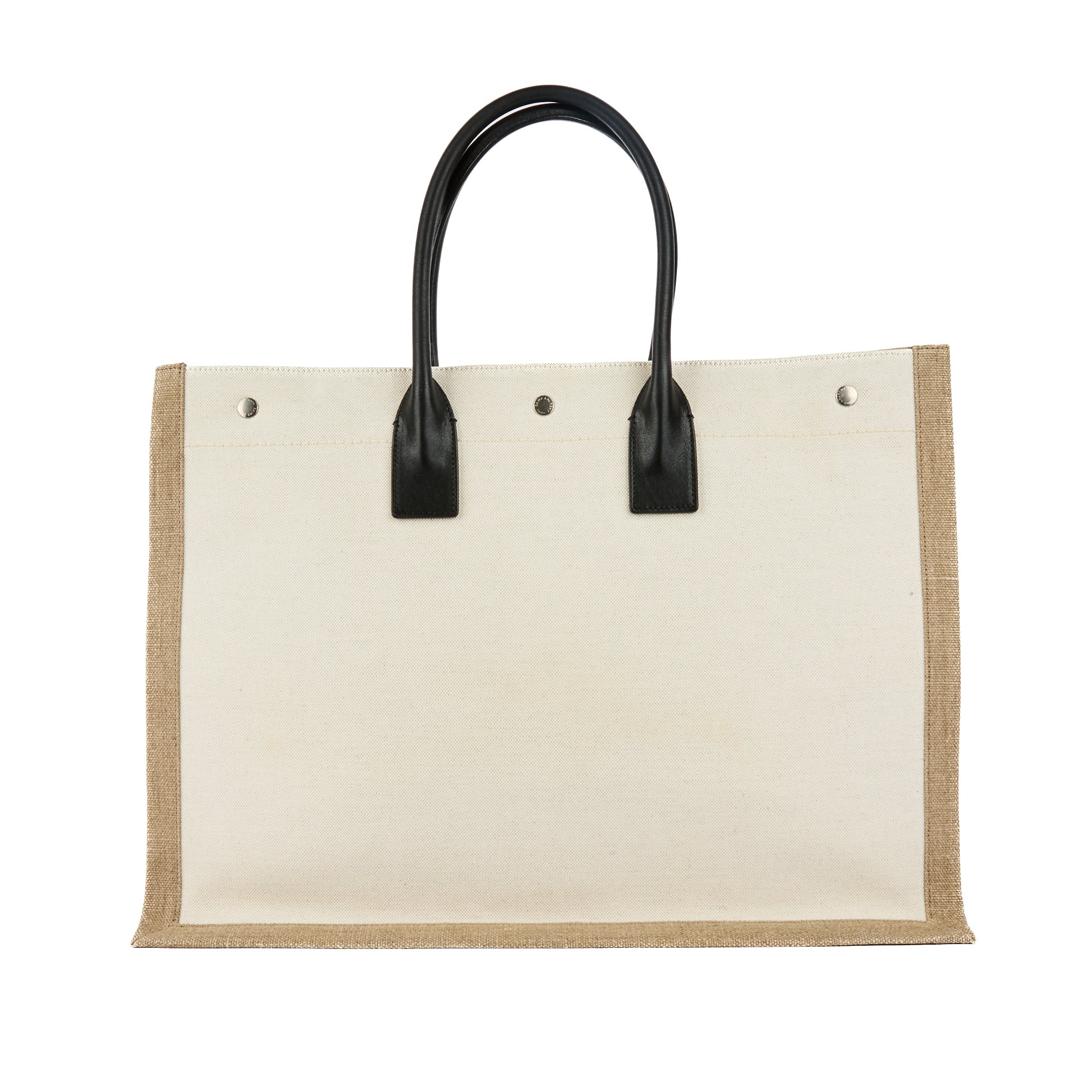 Saint Laurent - Sac à main Cabas Rive Gauche toile beige - Hand bag