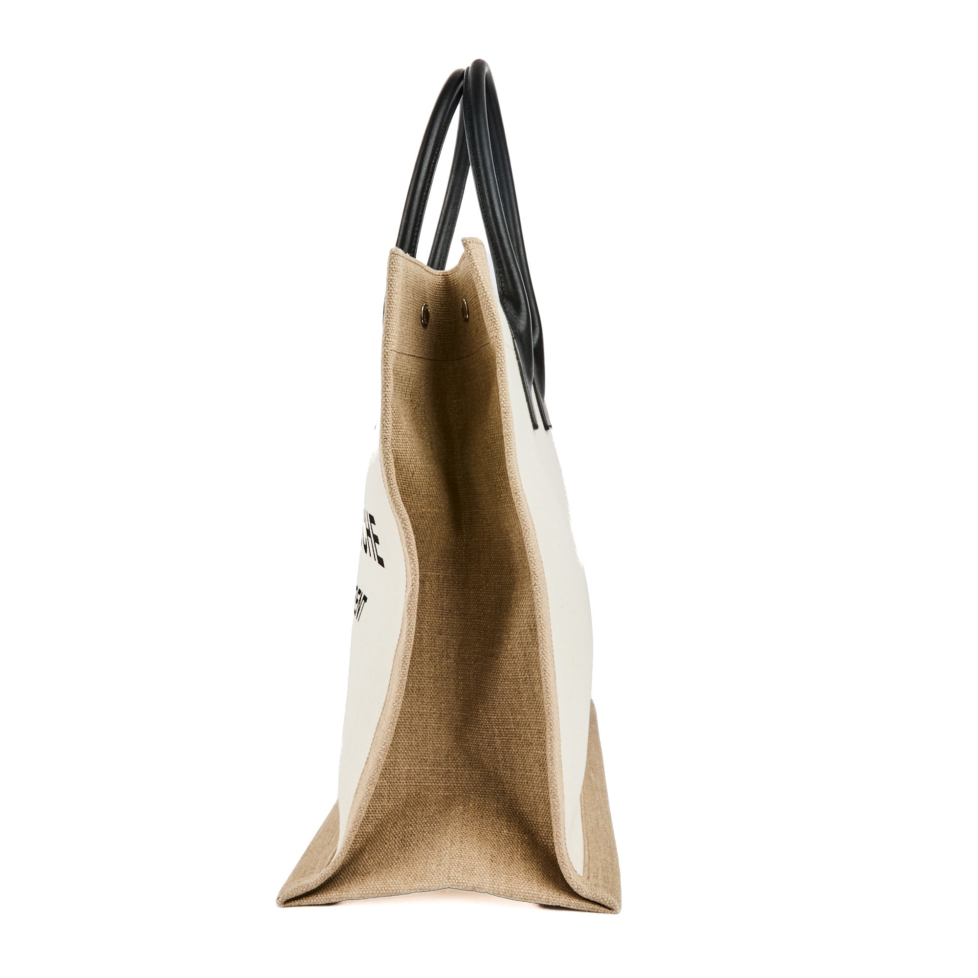Saint Laurent - Sac à main Cabas Rive Gauche toile beige - Hand bag