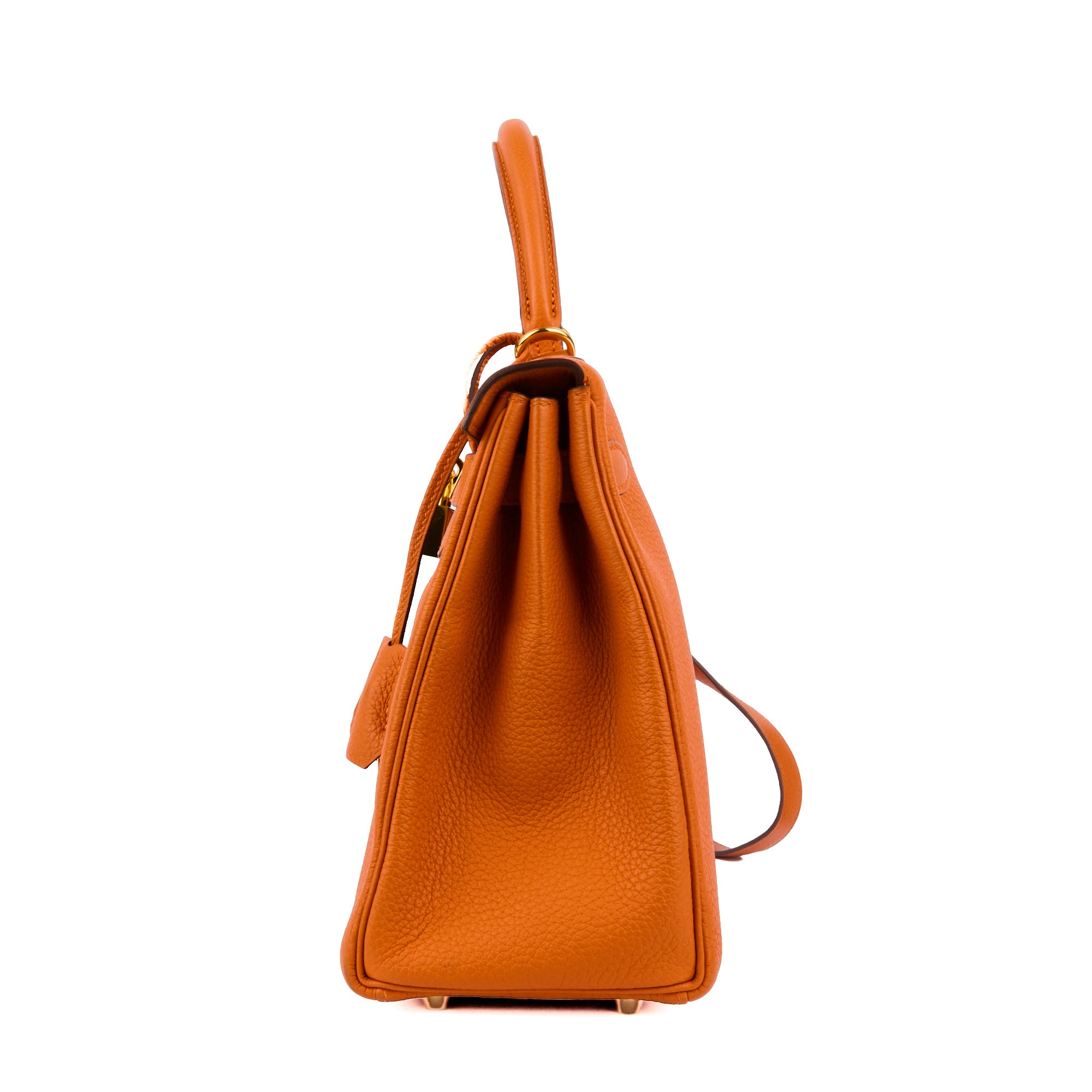 HERMES - Sac à main Kelly 28 cuir Togo Orange Retourné - Handbag