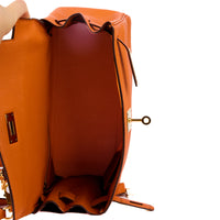 HERMES - Sac à main Kelly 28 cuir Togo Orange Retourné - Handbag