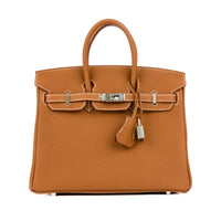 HERMES - Sac à main Birkin 25 cuir Togo Gold Retourné - Handbag