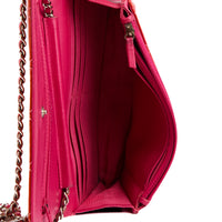 CHANEL - Sac bandoulière Wallet on Chain cuir vernis rouge - Handbag